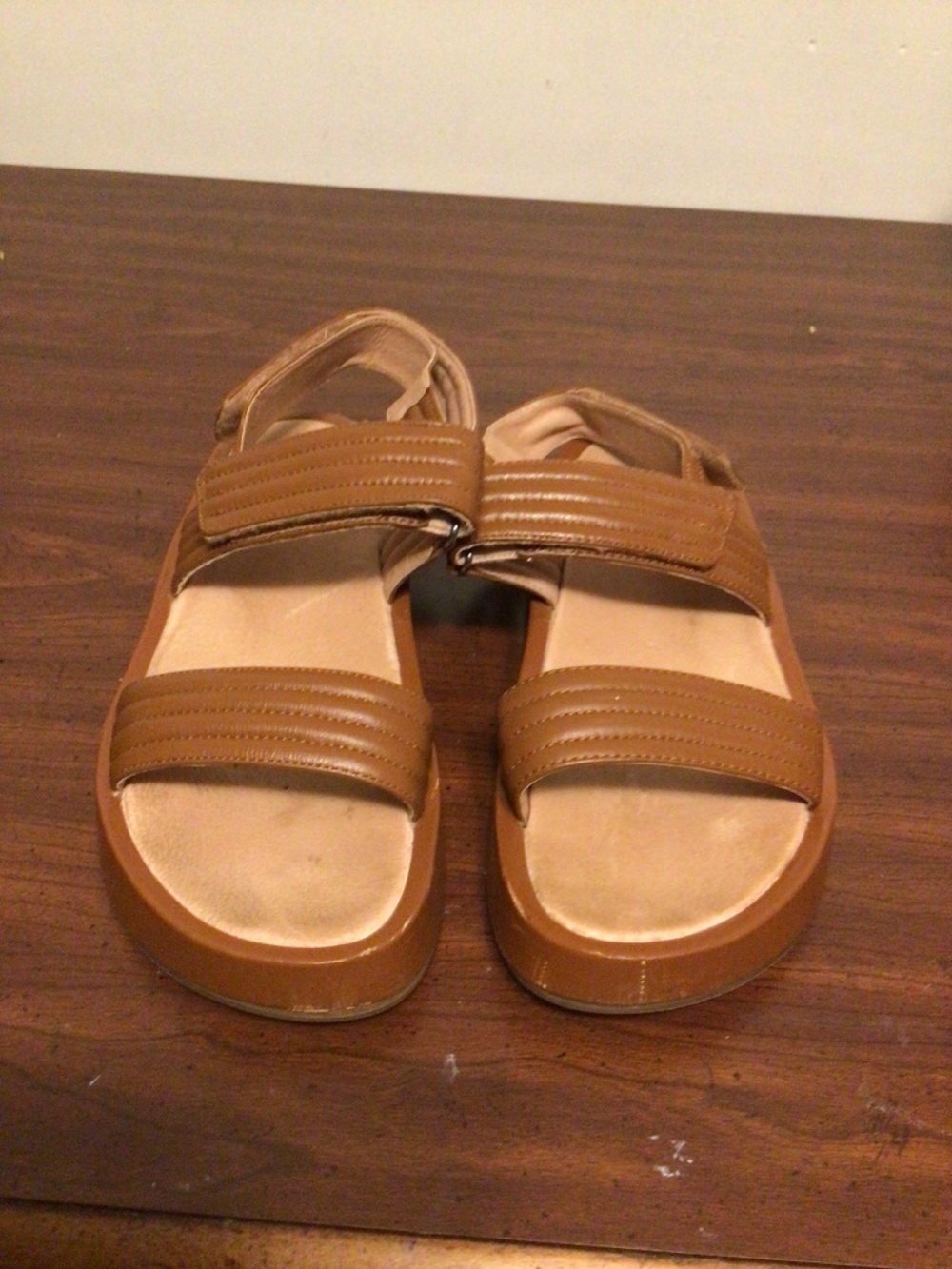 MADEWELL platform easy wear daily summer sandals with Velcro straps SZ 10